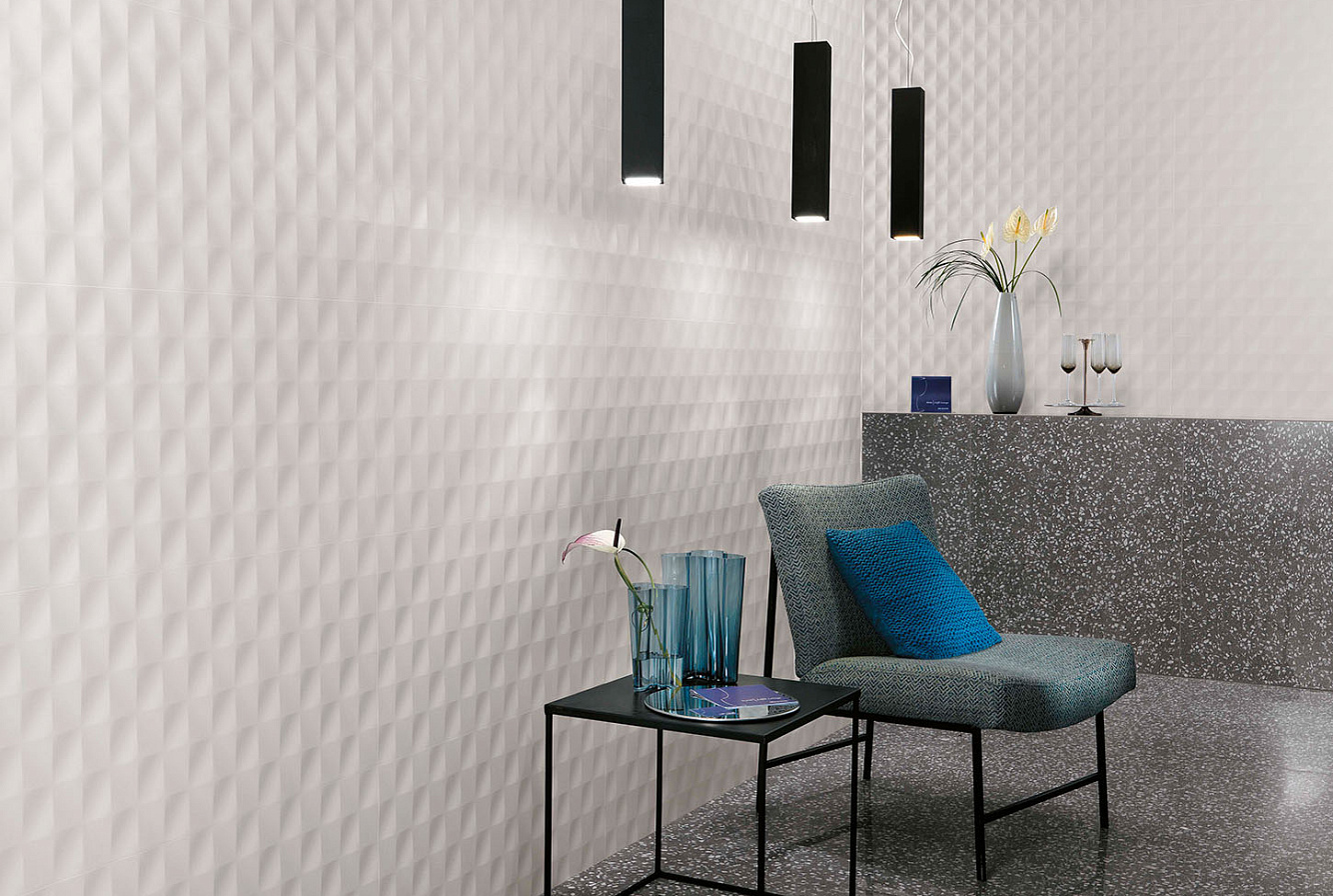 Плитка для стен 3D WALL DESIGN MESH WHITE MATT 40x80 см